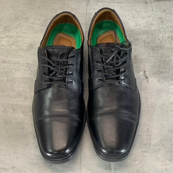 CLARKS Collection Men\'s Black Leather Clarkslite Cap Comfort Lace-Up Oxford SZ10 main image 11